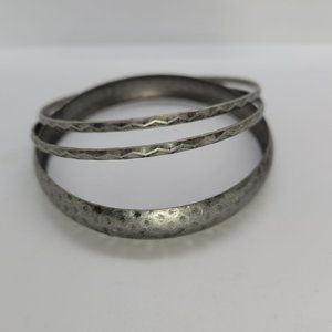 Bracelets (3) Stackable Gunmetal Toned 2 3/4"